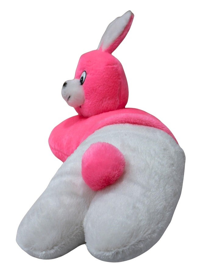 تيكلز وسادة داعمة ناعمة محشوة على شكل أرنب، هدية مثالية للأطفال من الجنسين في أعياد الميلاد (الحجم: 40 سم، اللون: وردي وأبيض) - Image 5